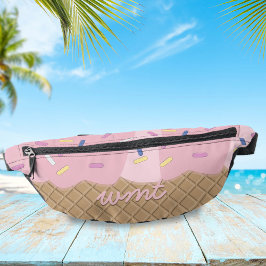 Fun Pink Ice Creme Cone Mit Monogramm Fanny Pack Bauchtasche