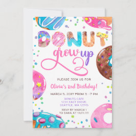 Fun pink lila Blue Donuts Geburtstagsparty Einladung