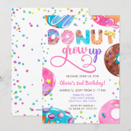 Fun pink lila Blue Donuts Geburtstagsparty Einladung