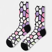 Fun Pink Lila Mosaik Crazy Socken (Linkes Detail)
