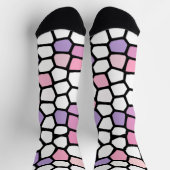 Fun Pink Lila Mosaik Crazy Socken (Oben)