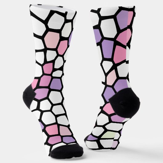Fun Pink Lila Mosaik Crazy Socken (Gewinkelt)