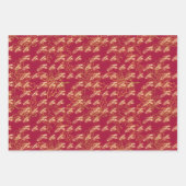 Fun Pink Metallic Monochrome Fa La Christmas Geschenkpapier Set (Vorderseite 2)