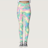 Fun pink, minzgrün, türkis, cremefarbene Tarnung, Leggings (Vorderseite)