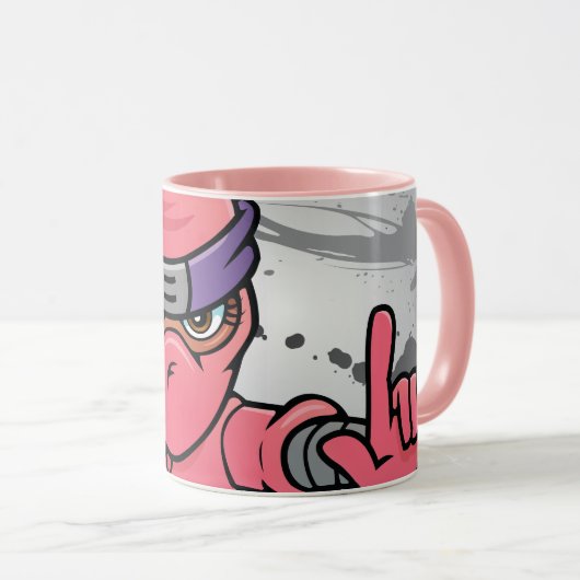 Fun Pink Ninja Tasse (VorderseiteRechts)