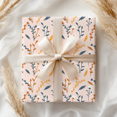 Fun Pink Orange Blue Floral Geometric Geschenkpapier Set