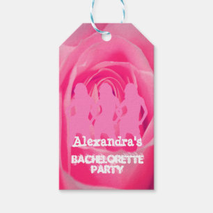Fun pink Party Mädchen personalisiert Bachelorette Geschenkanhänger