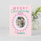 Fun Pink Picture Frame Weihnachten (Stehend Vorderseite)