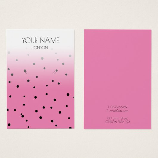 Fun pink, polka dot pattern Ohrkarte (Vorne & Hinten)