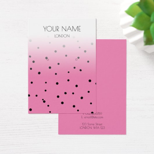 Fun pink, polka dot pattern Ohrkarte (Schreibtisch)