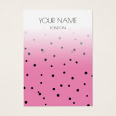 Fun pink, polka dot pattern Ohrkarte (Vorderseite)