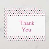 Fun Pink Polka Dots Vielen Dank Postkarte (Vorne/Hinten)