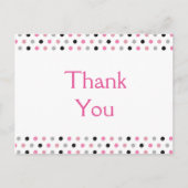 Fun Pink Polka Dots Vielen Dank Postkarte (Vorderseite)