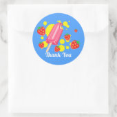 Fun Pink Popsicle und Strawberries Vielen Dank Runder Aufkleber (Tasche)