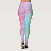 Fun Pink Rainbow Gefärbte Krawatte Leggings (Rückseite)