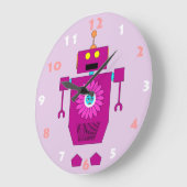 FUN PINK ROBOT TOY FÜR KINDER GROßE WANDUHR (Winkel)