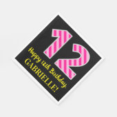 Fun Pink Streifen "12"; Glücklicher 12. Geburtstag Serviette (Ecke)