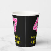 Fun Pink Streifen "47": Glücklicher 47. Geburtstag Pappbecher (Rechts)