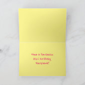 Fun Pink Streifen, Herz, Regenbogen # 61. Geburtst Karte (Innenseite)