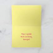 Fun Pink Stripes, Hearts, Rainbow # 76th Birthday Karte (Innenseite)