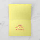 Fun Pink Stripes, Hearts, Rainbow # 90th Birthday Karte (Innenseite)