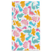 Fun Pink & Teal Dinosaur Pattern Kleine Geschenktüte (Rückseite)