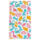 Fun Pink & Teal Dinosaur Pattern Kleine Geschenktüte (Vorderseite)