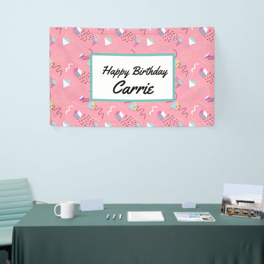 Fun Pink Throwback Graphics der 1990er Jahre Banner (Messeveranstaltung)