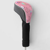 Fun Pink Throwback Graphics der 1990er Jahre Golf Headcover (angewinkelt)
