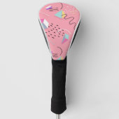 Fun Pink Throwback Graphics der 1990er Jahre Golf Headcover (Vorderseite)