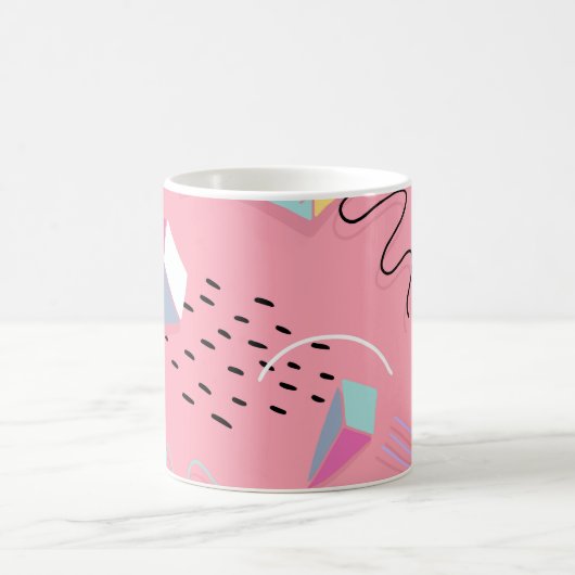 Fun Pink Throwback Graphics der 1990er Jahre Kaffeetasse (Mittel)