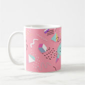 Fun Pink Throwback Graphics der 1990er Jahre Kaffeetasse (Links)