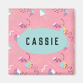 Fun Pink Throwback Graphics der 1990er Jahre Magnet (Vorne)