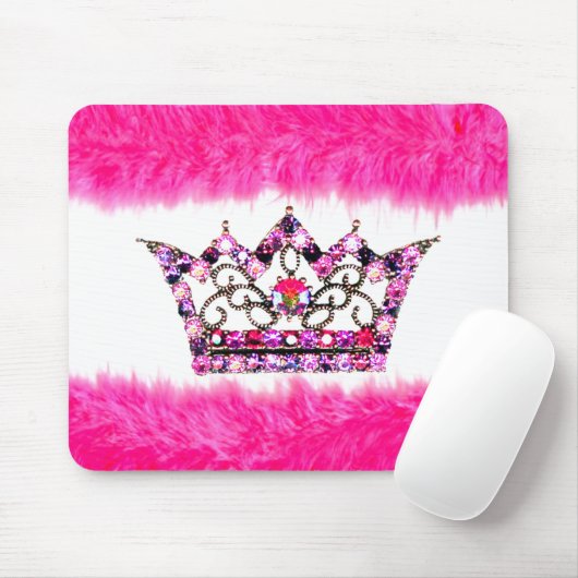 Fun Pink Tiara und Fluff mousepad (Mit Mouse)