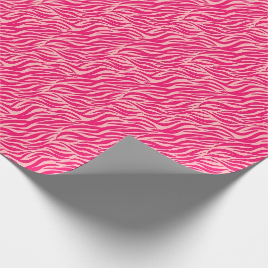 Fun Pink Tiger Stripe Muster Geschenkpapier (Ecke)