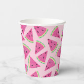 Fun Pink Tropical Summer Watermelon Muster Pappbecher (Rückseite)