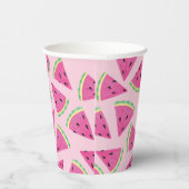 Fun Pink Tropical Summer Watermelon Muster Pappbecher (Rechts)