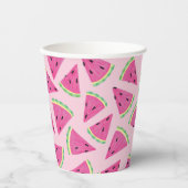 Fun Pink Tropical Summer Watermelon Muster Pappbecher (Vorderseite)