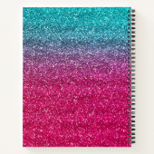 Fun Pink und Blue Gradient Monogram Sketchbook Notizblock (Rückseite)