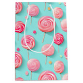 Fun Pink und Blue Lollipops Candy Lane Mittlere Geschenktüte (Vorderseite)