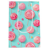 Fun Pink und Blue Lollipops Candy Lane Mittlere Geschenktüte (Rückseite)