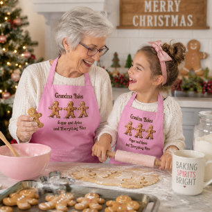 Fun Pink und fröhliche Oma Bakes Lebkuchen Schürze