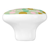 Fun Pink und Green Abstrakt Polka Dotted Schlange Keramikknauf (Seitenansicht)