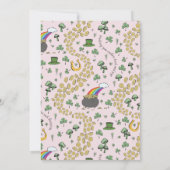 Fun Pink und Green St Patricks Day Lunch Einladung (Rückseite)