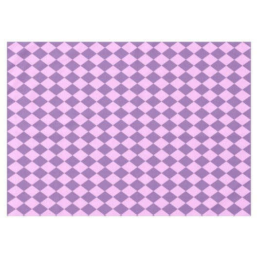 Fun Pink und Orchid Lila Harlequin Design Tischdecke (Vorderseite (Horizontal))