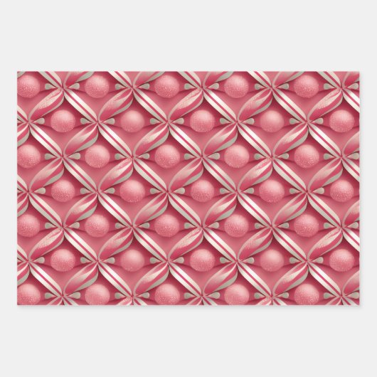 Fun Pink und Peppermint Candy Lane Collection Geschenkpapier Set (Vorderseite 2)