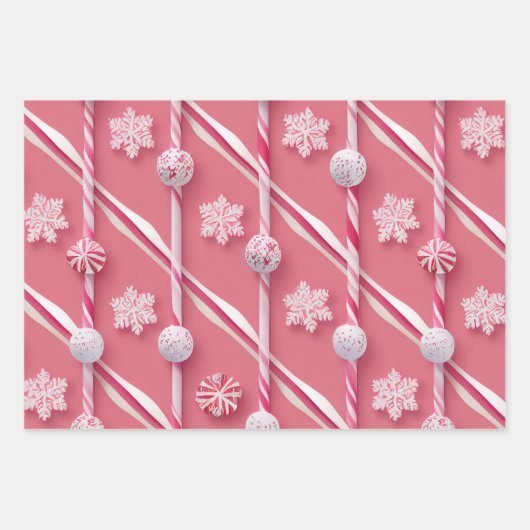 Fun Pink und Peppermint Candy Lane Collection Geschenkpapier Set (Vorderseite)