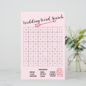 Fun Pink und Red Wedding Word Search Game (Stehend Vorderseite)