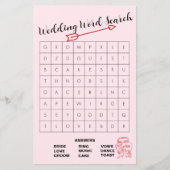 Fun Pink und Red Wedding Word Search Game (Vorderseite)