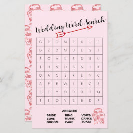 Fun Pink und Red Wedding Word Search Game